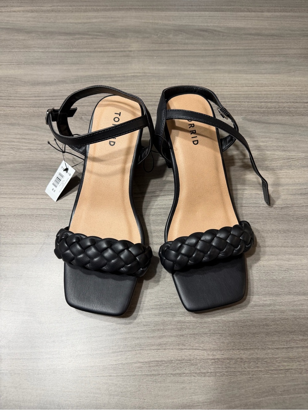 torrid Black Braided Front Strap Ankle Strap Sandals